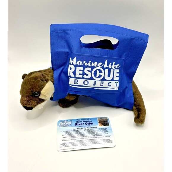 Marine Life Rescue Project River Otter Plush Stuffed Animal w/ Stretcher & Card - Picture 1 of 14